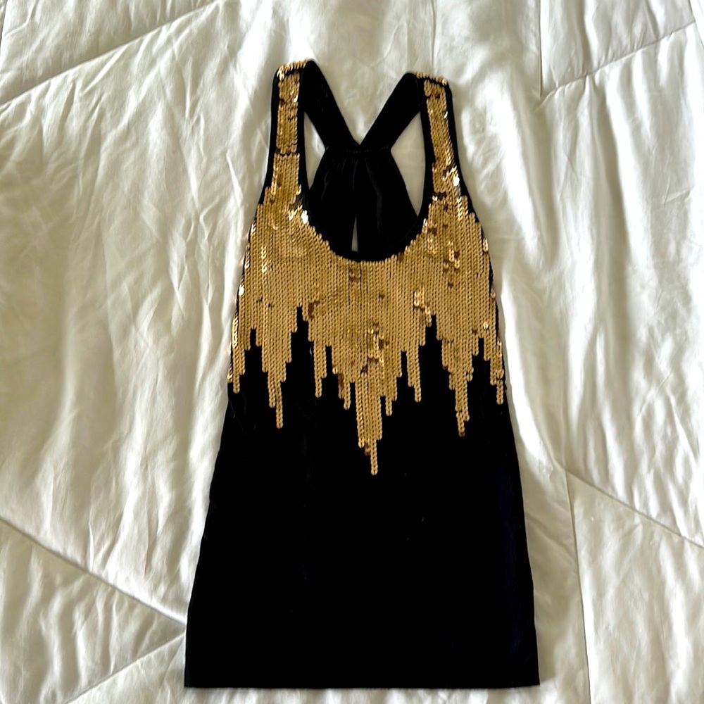 Bebe gold sequin top